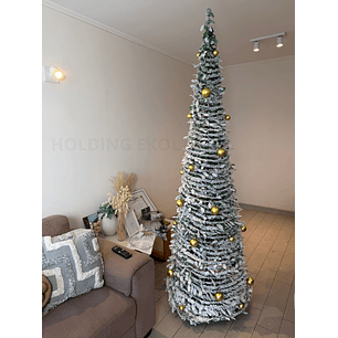 🎄Árbol Plegable Espiral de 150 cm ➕ Extensión de 200 bombillos💡