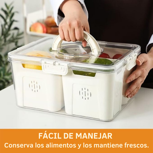 Organizador Hermético 4 Divisiones -para Frutas y verdura.🥦🌶️