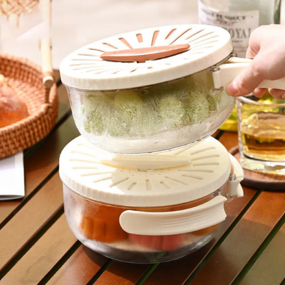 Contenedor con Escurridor  3 En 1 🥦🍇