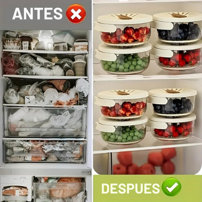 Contenedor con Escurridor  3 En 1 🥦🍇