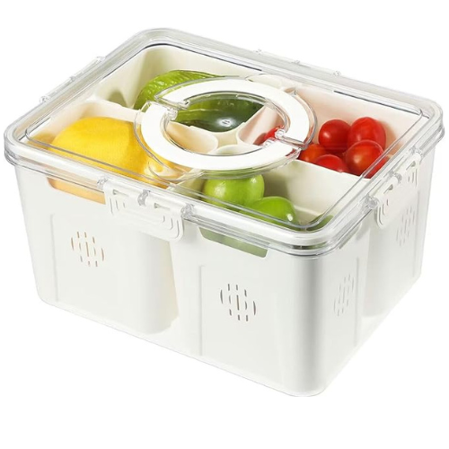 Organizador Hermético 4 Divisiones -para Frutas y verdura.🥦🌶️