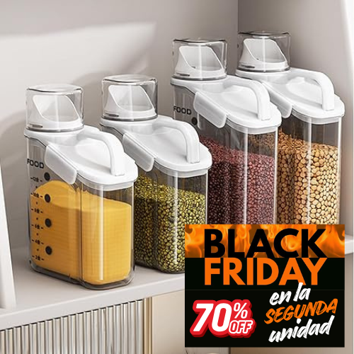Contenedor Transparente 2L con Sistema de Sellado Hermético♻️