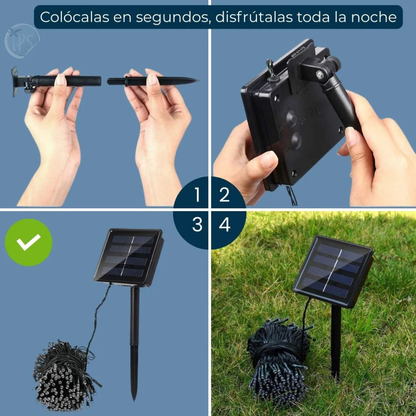 10 metros de Luces Led con Panel Solar🎄