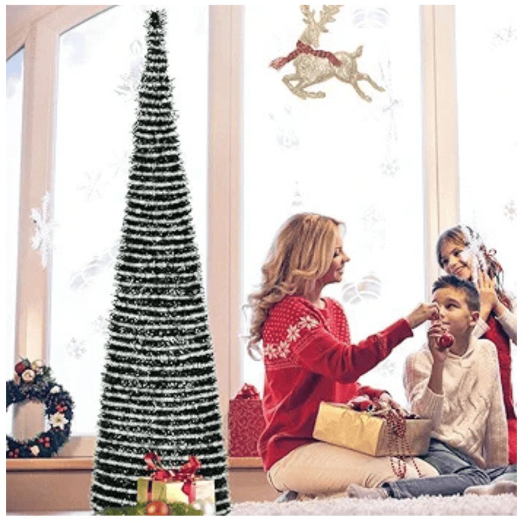 🎄Árbol Plegable Espiral de 150 cm ➕ Extensión de 200 bombillos💡