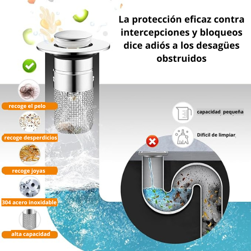 FILTRO DE DRENAJE CON CANASTA  DE ACERO INOXIDABLE