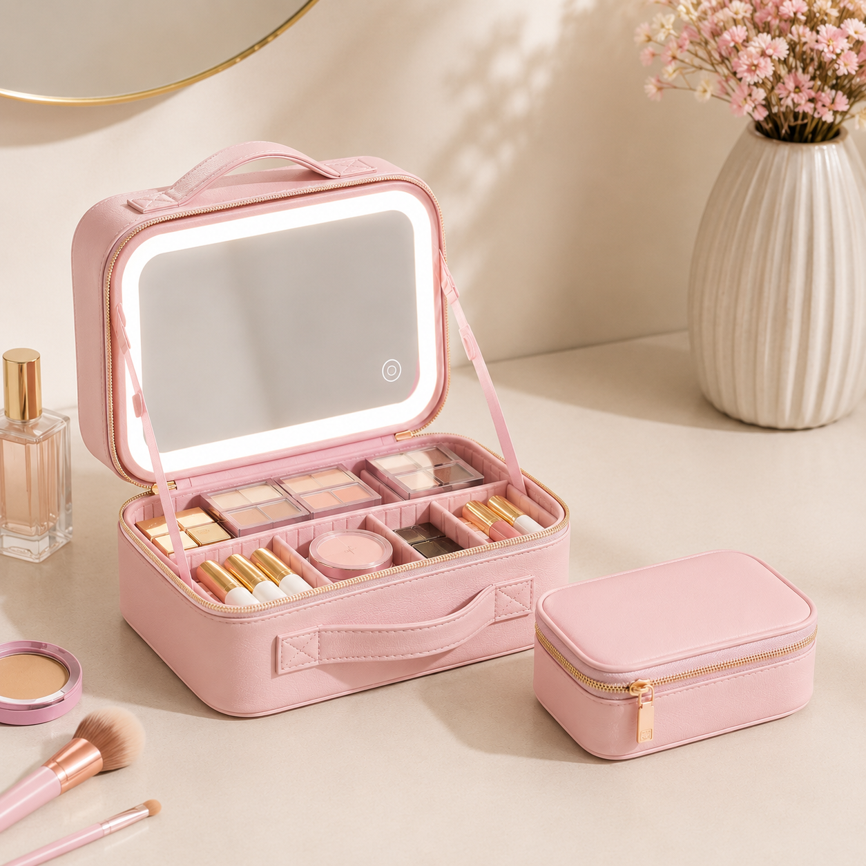 KIT BEAUTY COSMETIQUERA GRANDE + PEQUEÑA💄
