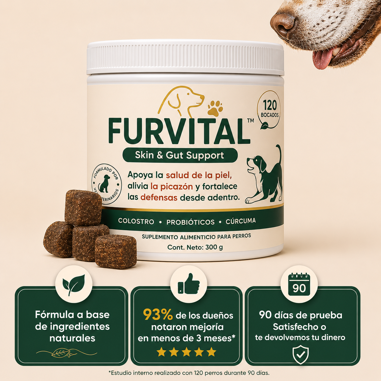 FURVITAL™ Skin & Gut Support   / 🐶  Tu perro no debería vivir con picazón todos los días.
