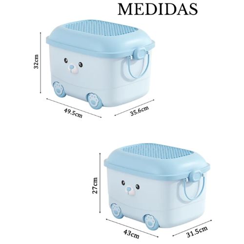 Caja Organizadora Infantil Premium con Tapa y Ruedas 🧩