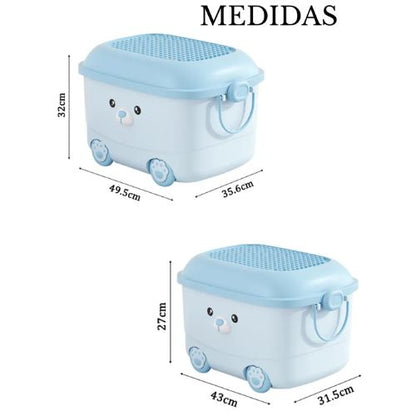 Caja Organizadora Infantil Premium con Tapa y Ruedas 🧩