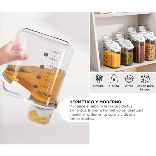 2 Contenedores 1.6 L con Sistema de Sellado Hermético♻️