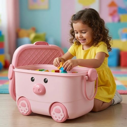 Caja Organizadora Infantil Premium con Tapa y Ruedas 🧩