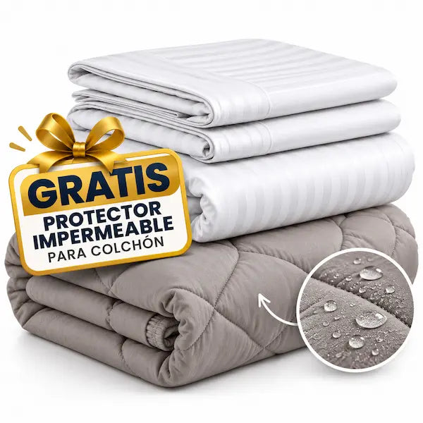 Sábana Hotelera 90% Algodón + Protector Impermeable de REGALO🎁
