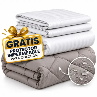 Sábana Hotelera 90% Algodón + Protector Impermeable de REGALO🎁
