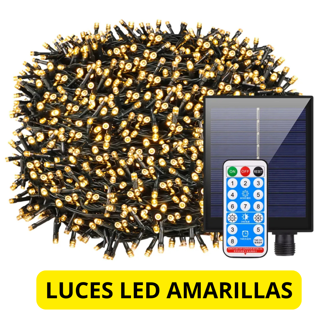 10 metros de Luces Led con Panel Solar🎄